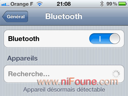 activation bluetooth iphone