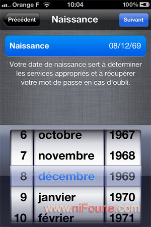 date de naissance