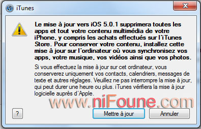 attention mise a jour iphone