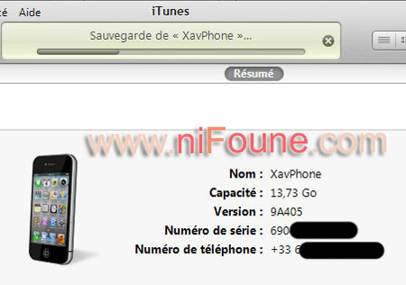 sauvegarde iphone