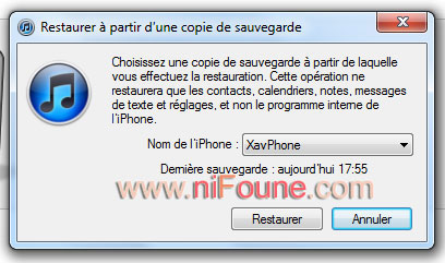 restauration iPhone