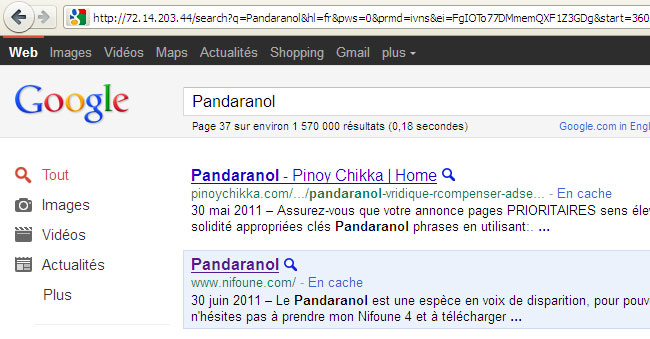 google pandaranol