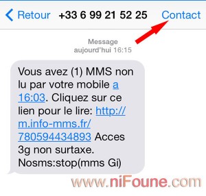 option sms iphone