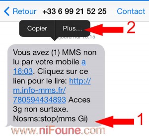 transférer un sms sur iphone