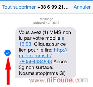 transfet sms sur iphone