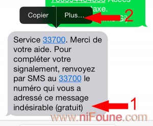 transfert sms au 33700