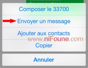 envoyer un sms au 33700